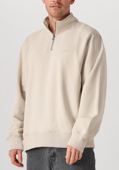 Beige OLAF HUSSEIN Trui SIGNATURE ZIP MOCK - large