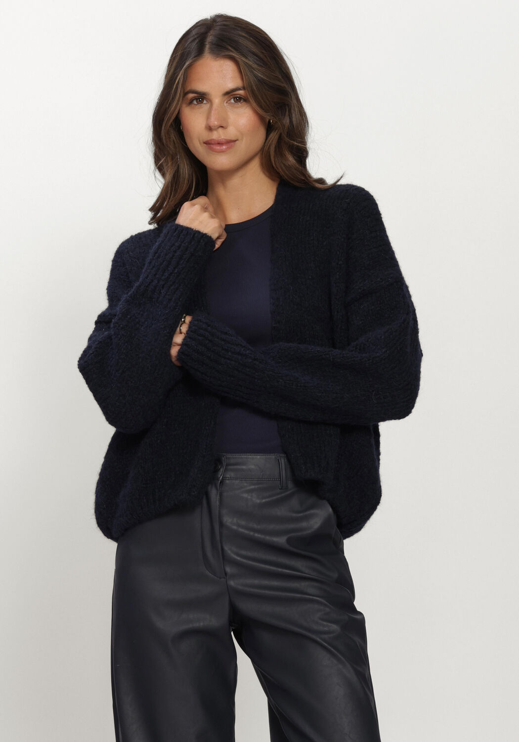 Blauwe KNIT-TED Vest BECKY CARDIGAN - large