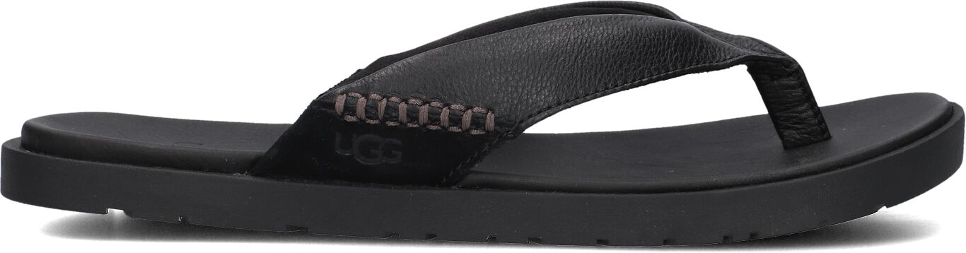 UGG Teenslippers Heren M Seaside Ii Flip, Maat: 44, Materiaal: Leer, Kleur: Zwart afbeelding 1