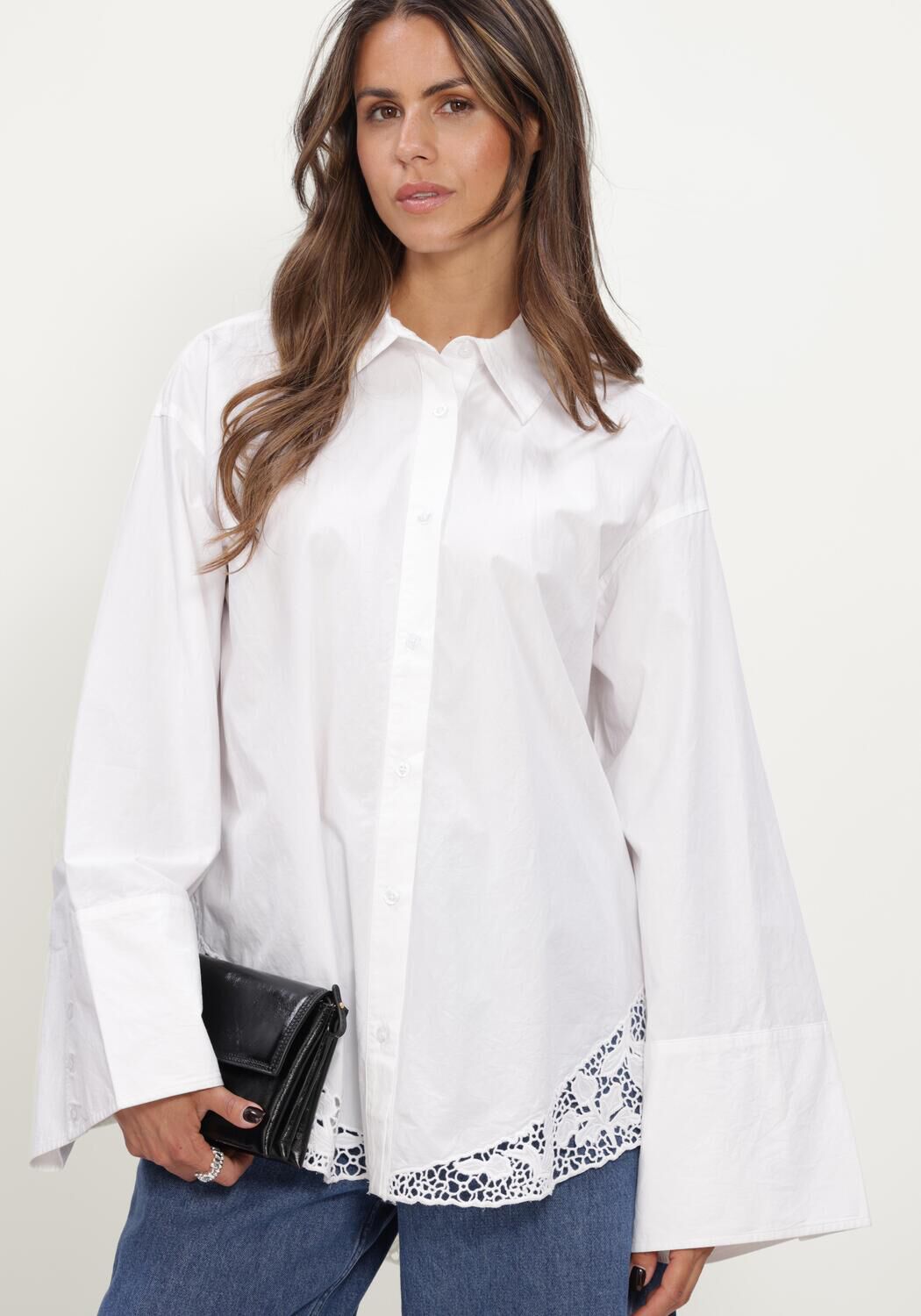 Witte ROTATE Blouses OVERSIZED SHIRT - large