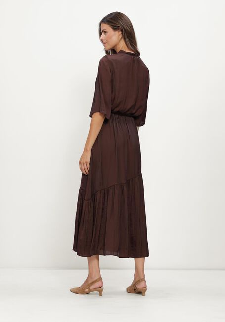 Bruine LUISA CERANO Midi jurk SATIN-KLEID MIT SAUMVOLANTS - large