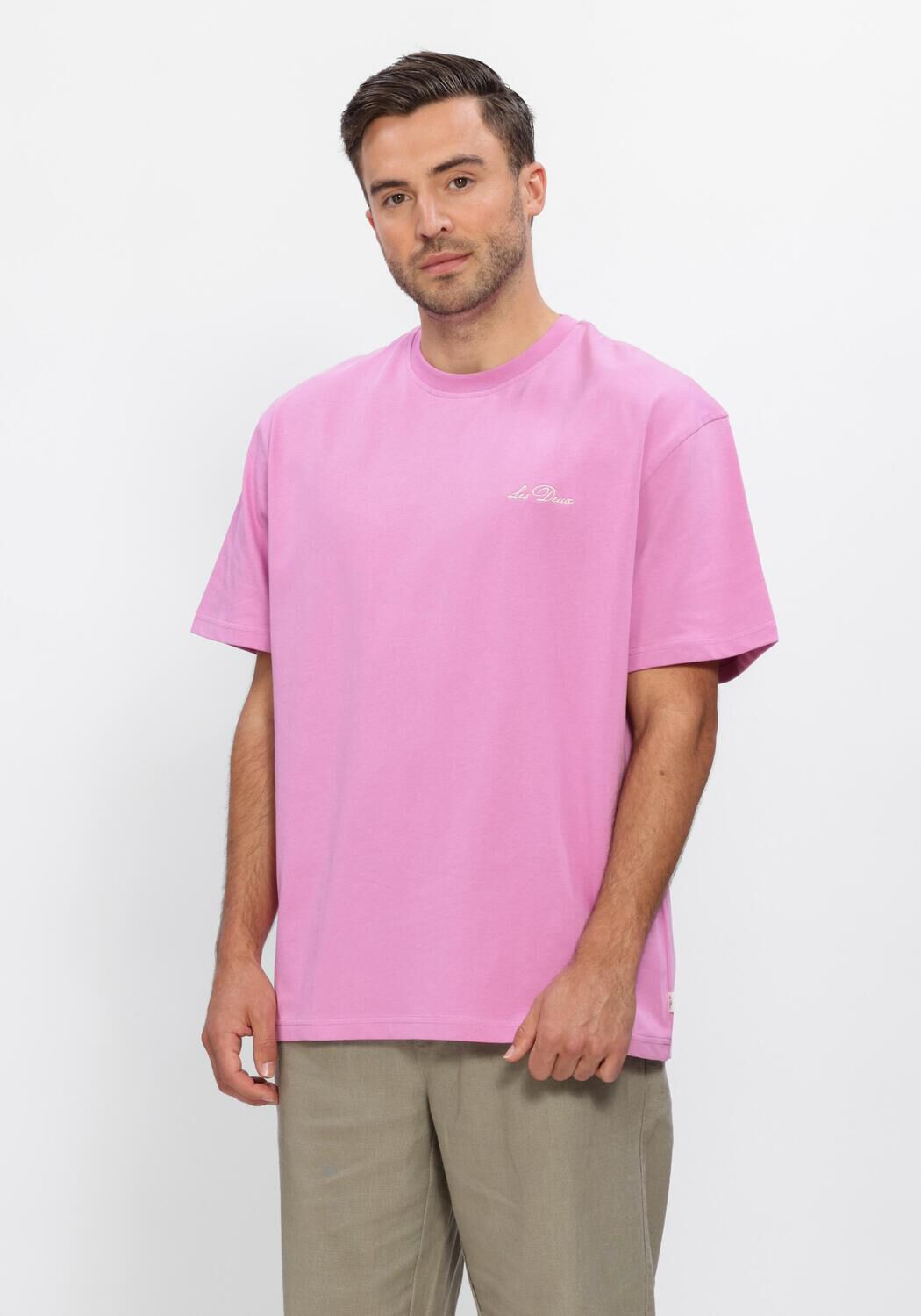 Les Deux T-Shirt Heren Crew T-shirt, Maat: XL, Kleur: Roze afbeelding 1