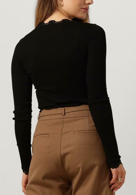 Zwarte ROSEMUNDE Top BABETTE SILK T-SHIRT LACE - large