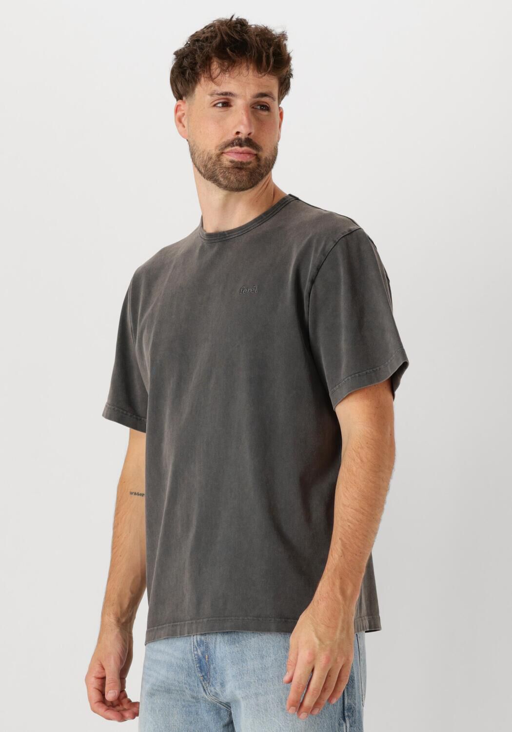 Forét T-Shirt Heren Oak Faded Wash T-shirt, Maat: M, Kleur: Donkergrijs afbeelding 1