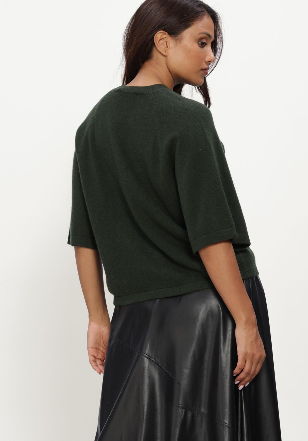 Donkergroene ABSOLUT CASHMERE T-shirt LEANA - large