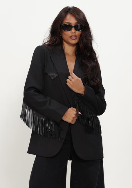 Zwarte HAUTE L'AMITI&Eacute; Blazer PREMIERE FRINGE BLAZER - large