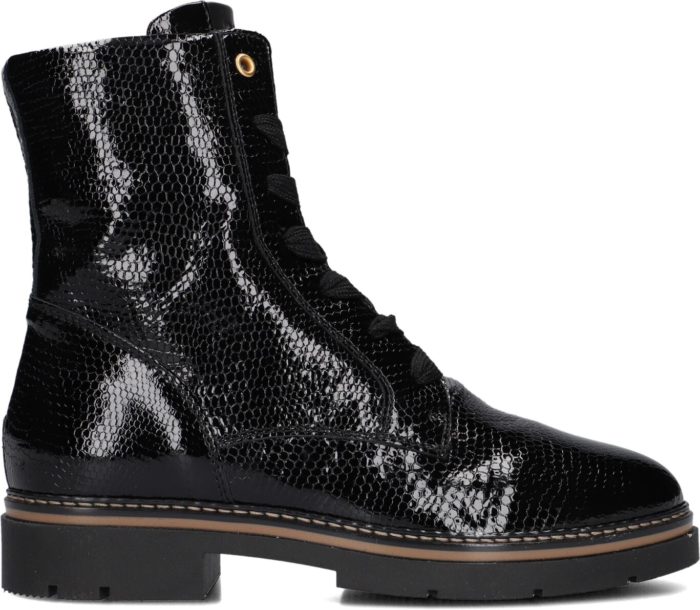 DL Sport Veterboots Dames 6376 Lak, Maat: 39, Materiaal: Leer, Kleur: Zwart