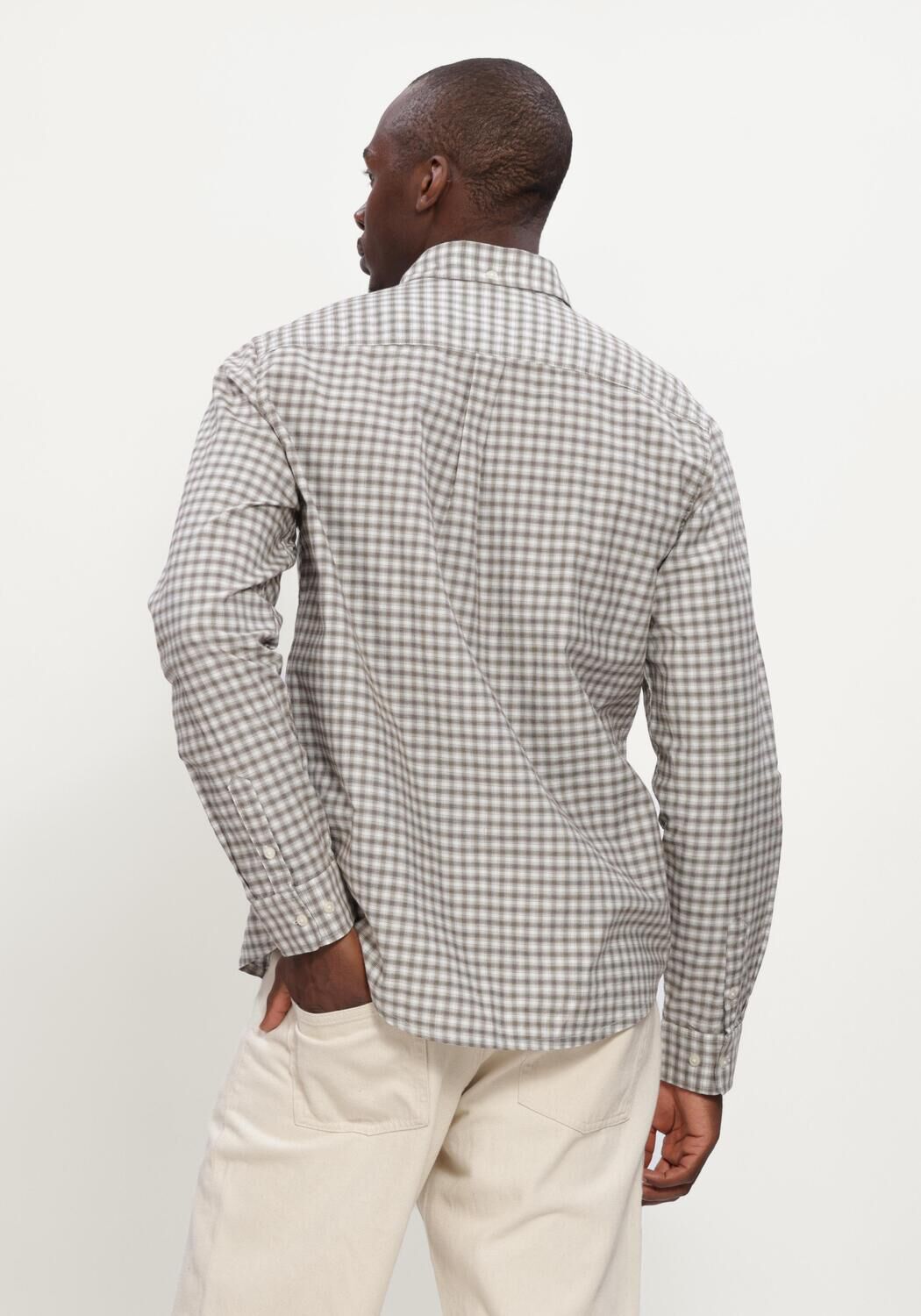 Bruine LES DEUX Casual overhemd TWO TONE MINI CHECK SHIRT - large