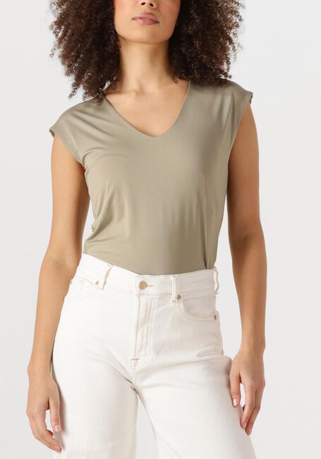 Groene ROSEMUNDE T-shirt BILLIE CAPSLEEVE V-NECK - large
