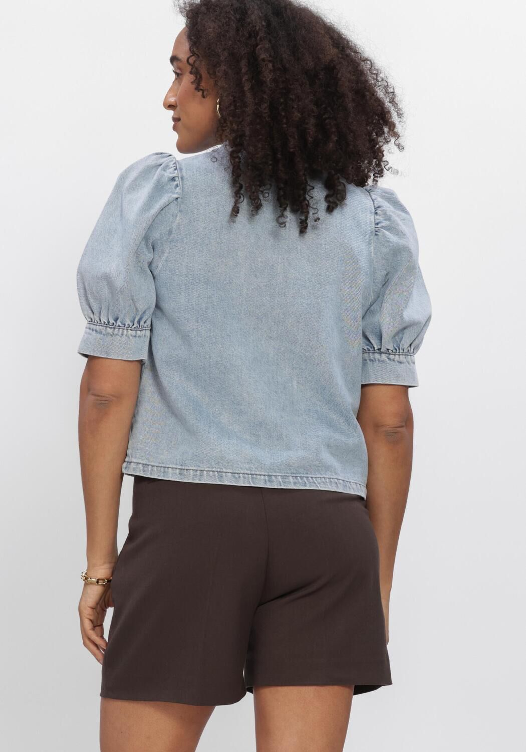 Lichtblauwe CO'COUTURE Blouses ASJACC DENIM BLOUSE - large
