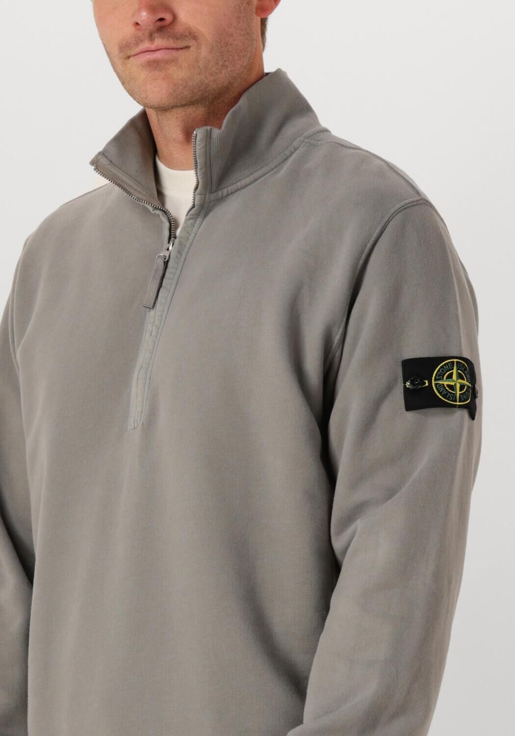 Lichtgrijze STONE ISLAND Trui LS POLO - large