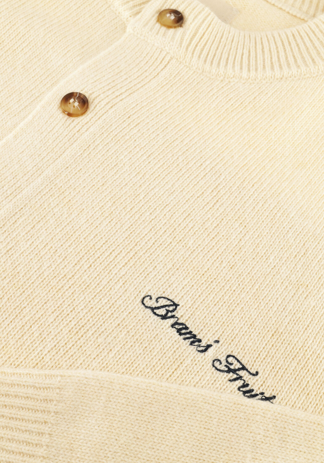 Ecru BRAM'S FRUIT Vest SCRIPT LOGO BUTTON-UP KNIT - large