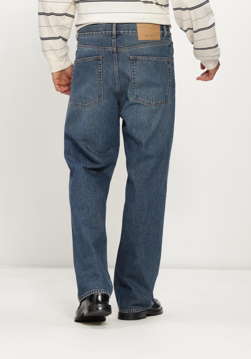 Blauwe OLAF HUSSEIN Wide jeans REGULAR DENIM PANT - large