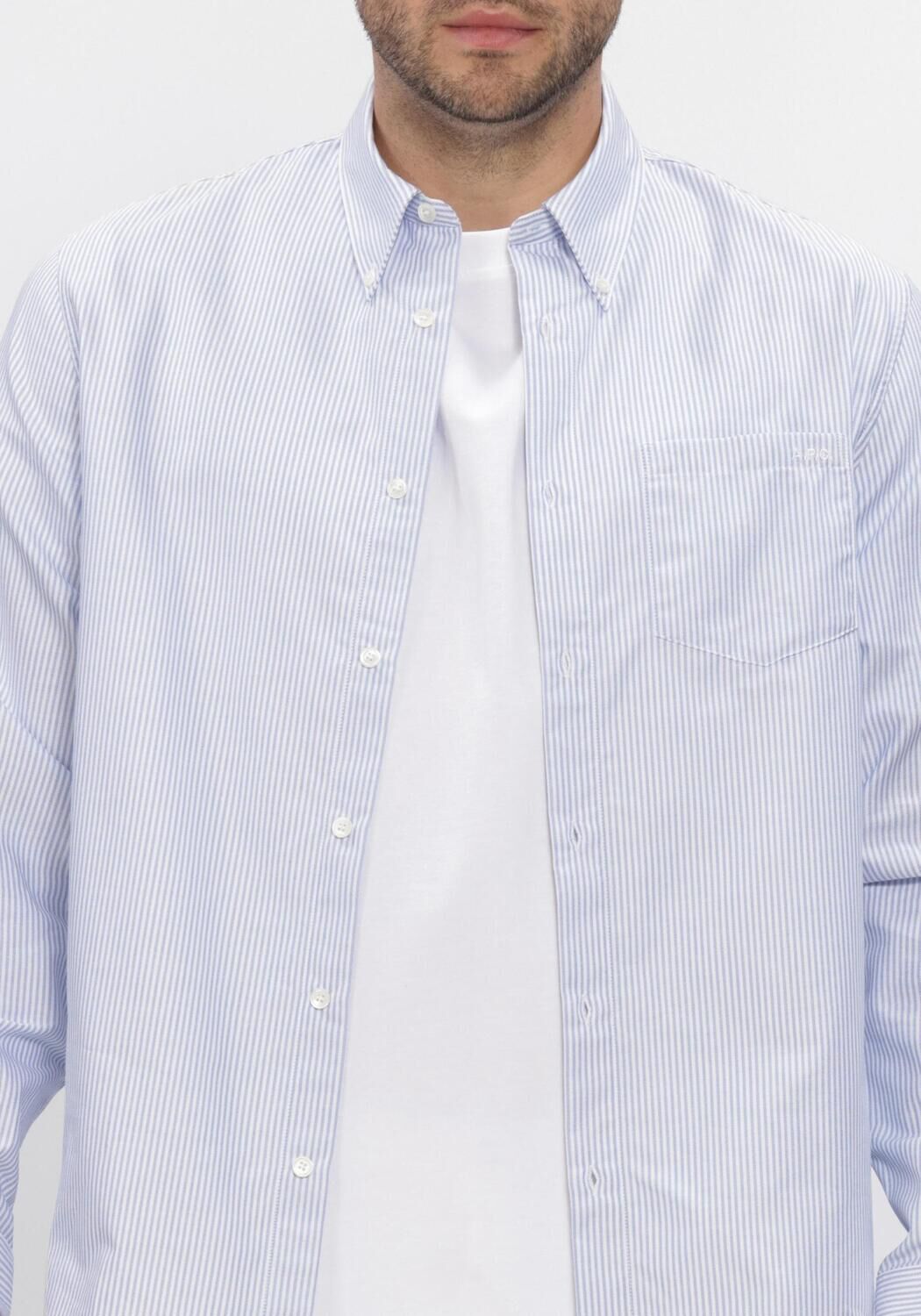 Lichtblauwe APC Casual overhemd CHEMISE NEW GREG - large