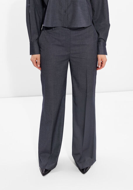 Donkergrijze DANTE6 Wijde broek GOMO WIDE LEG SMART PANTS - large