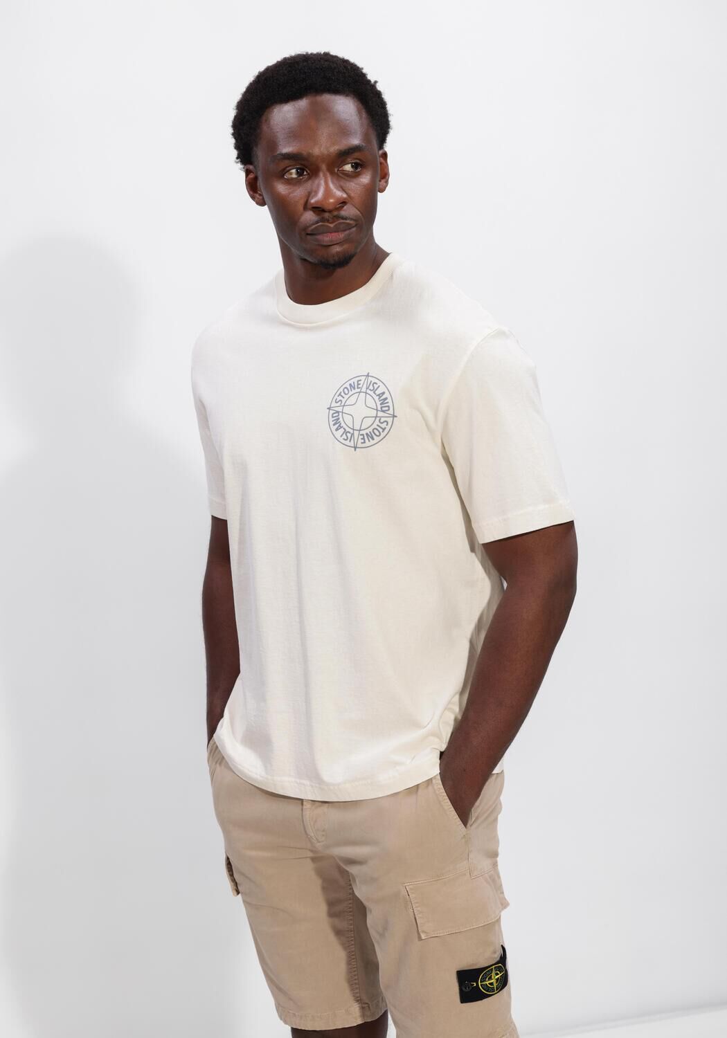 Ecru STONE ISLAND T-shirt SS T-SHIRT S0284 - large