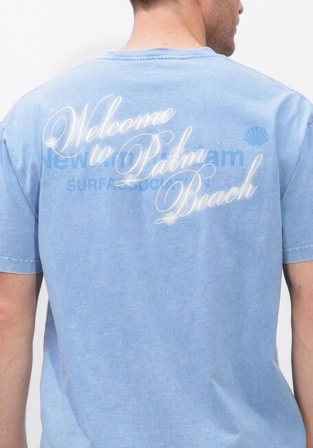 Lichtblauwe NEW AMSTERDAM SURF ASSOCIATION T-shirt WELCOME TO PALM BEACH TEE BLUE - large