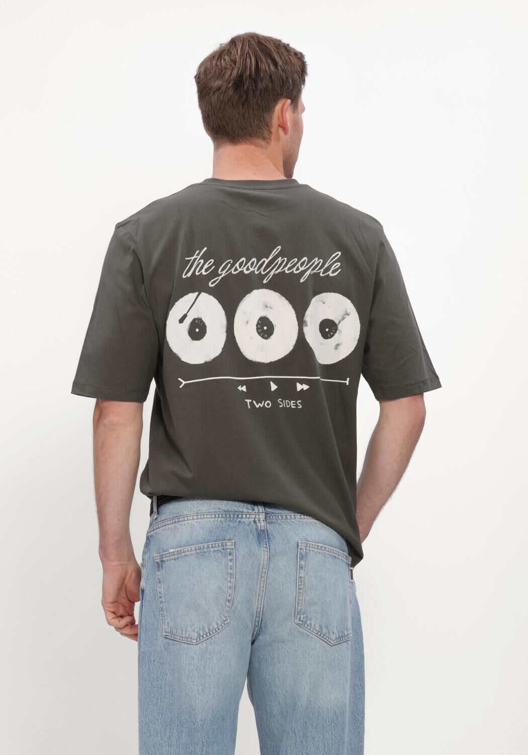 Donkergroene THE GOODPEOPLE T-shirt TUUR - large