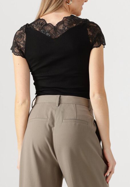 Zwarte ROSEMUNDE Top BEATHA CAPSLEEVE - large