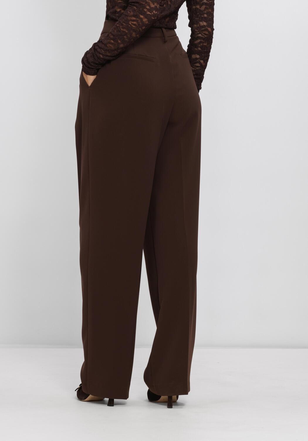 Bruine DANTE6 Wijde broek CHAD PLEATED PANTS - large
