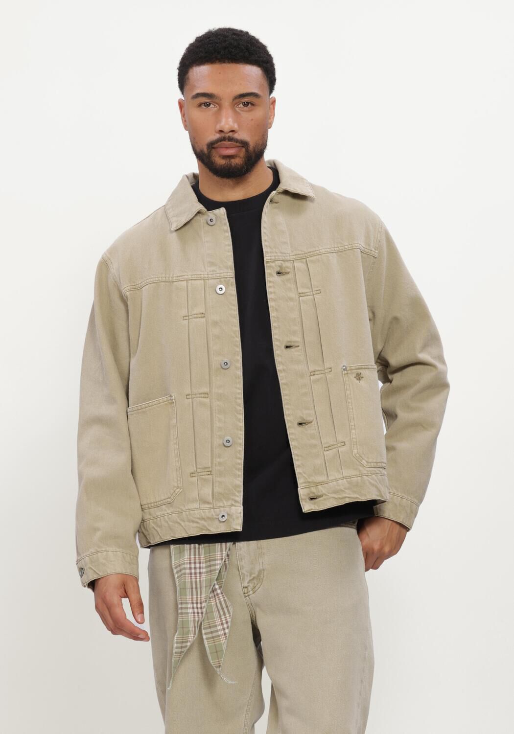 Bruine OLAF HUSSEIN Spijkerjas ARCHIVAL DENIM JACKET - large