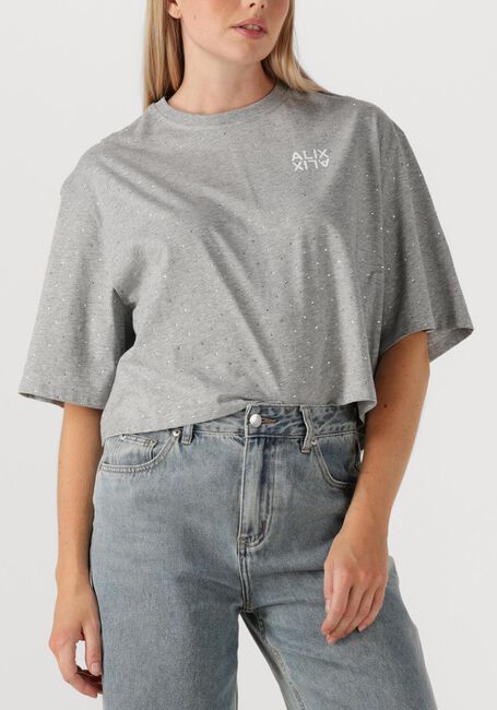 Grijze ALIX THE LABEL Blouses LADIES KNITTED STUDDED T-SHIRTS - large