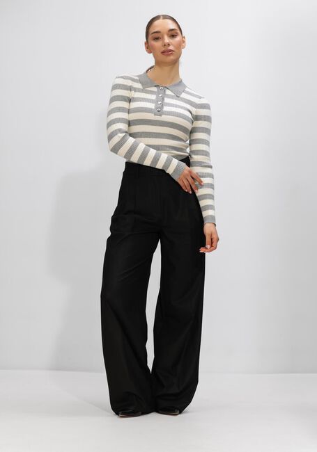 Grijze CO'COUTURE Trui BONNY STRIPE L/S POLO KNIT - large