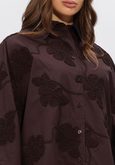 Bruine ROTATE Blouses FLOWER OVERSIZED SHIRT - large