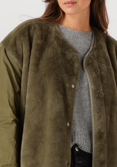 Khaki UGG Faux fur jas W AMILEA REV QUILTED JACKET - large
