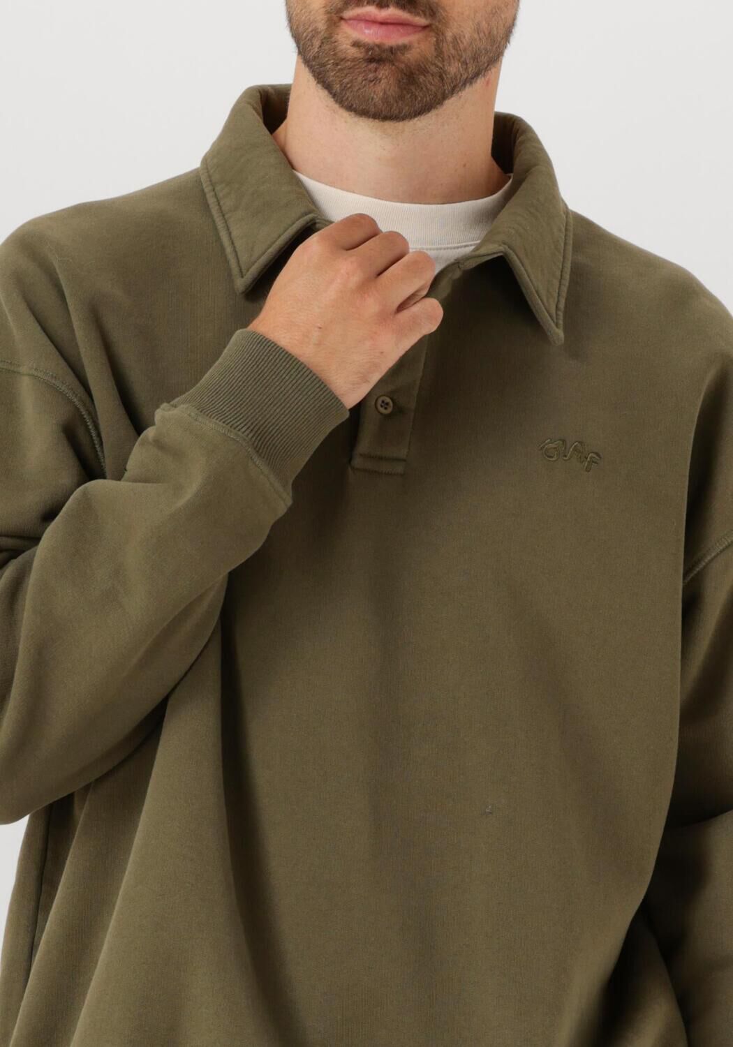 Khaki OLAF HUSSEIN Polo SIGNATURE OVERSIZED POLO - large
