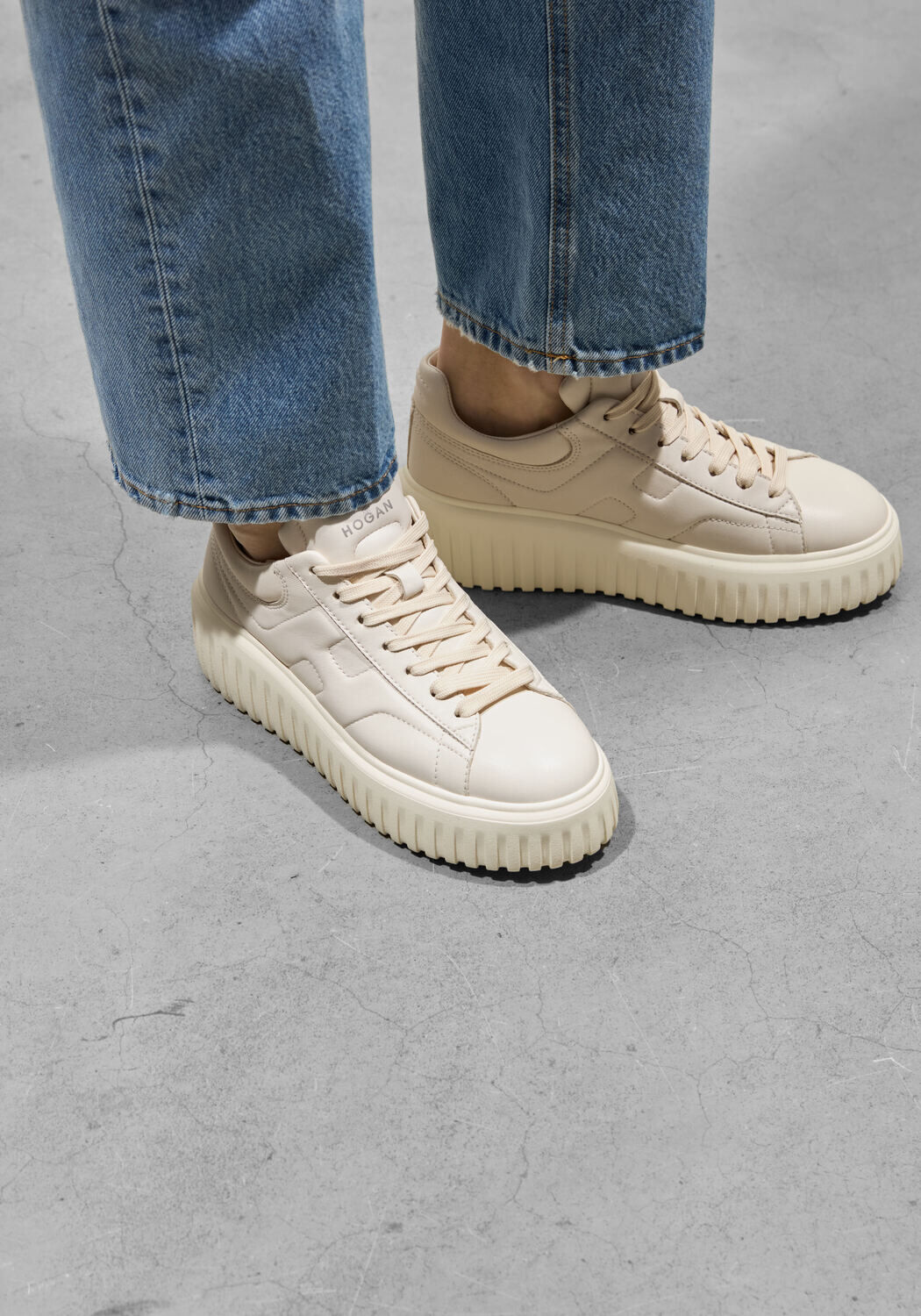 Witte HOGAN Lage sneakers H-STRIPES ALLACCIATO - medium