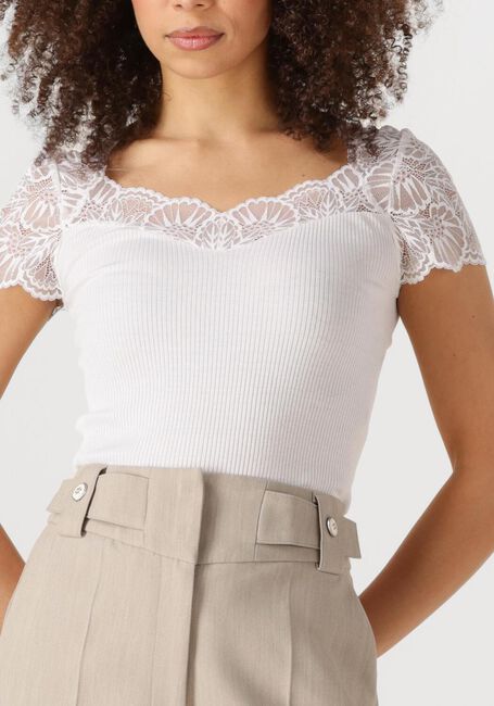 Witte ROSEMUNDE Top BEATHA CAPSLEEVE - large