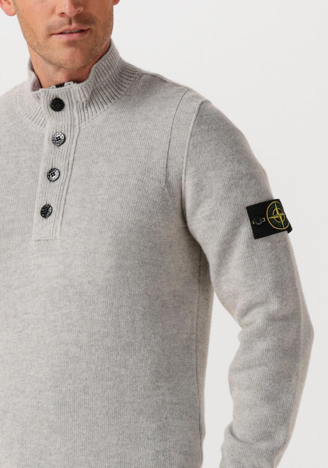 Lichtgrijze STONE ISLAND Trui LS POLO - large