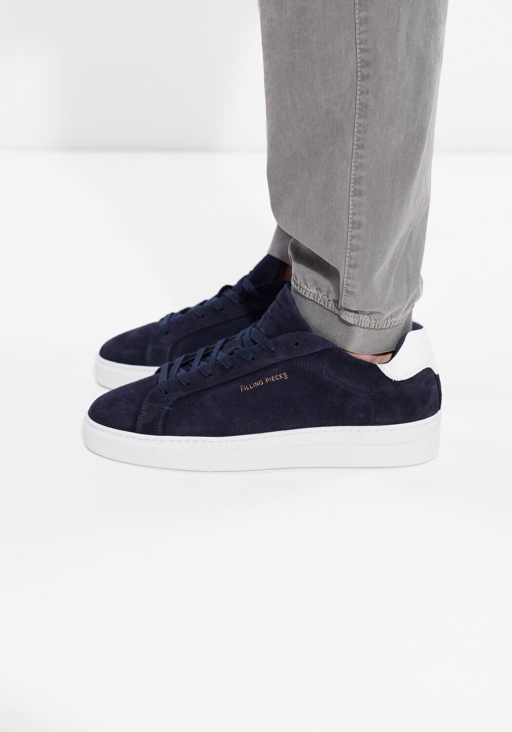Blauwe FILLING PIECES Lage sneakers TIEBREAK SUEDE - large