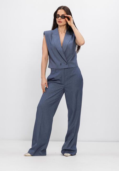 Blauwe DANTE6 Wijde broek ALAIN PINSTRIPE SMART PANTS - large