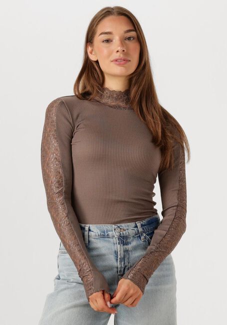 Taupe ROSEMUNDE Top BEATHA LS REGULAR LACE - large