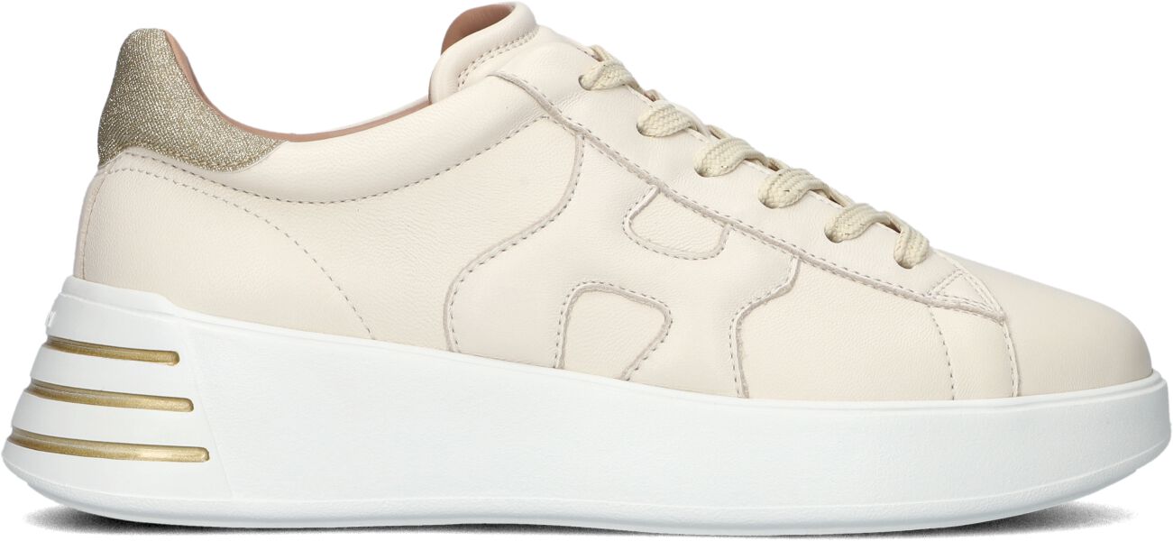 Hogan Lage Sneakers Dames Rebel H564 Allacciato, Maat: 39, Materiaal: Leer, Kleur: Beige