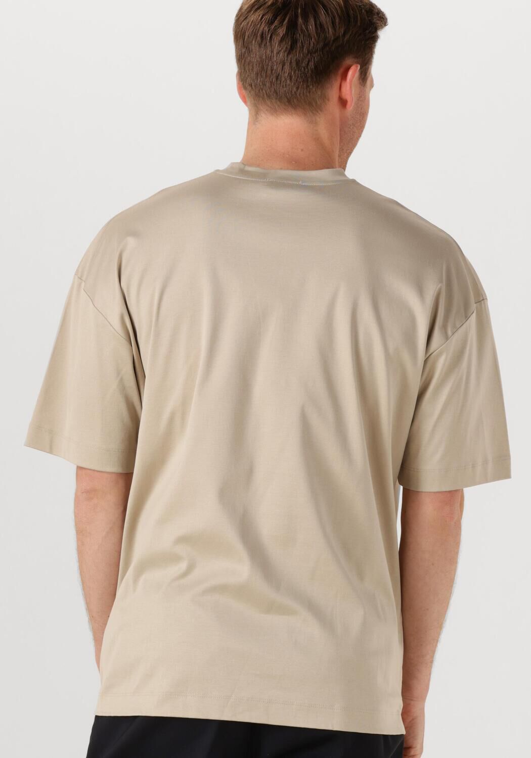 Beige VALENZA T-shirt 1026 INTERLOCK SUPIMA OVERSIZED T SHIRT - large