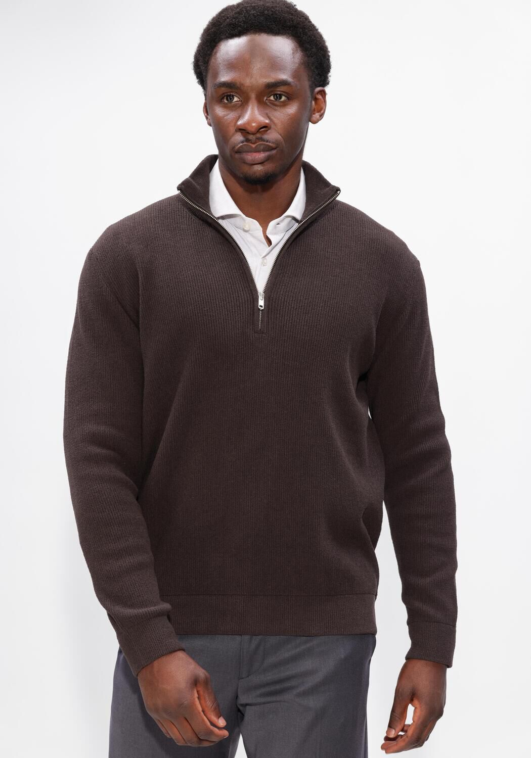 Bruine NN.07 Trui DANNY HALF ZIP 6429 - large