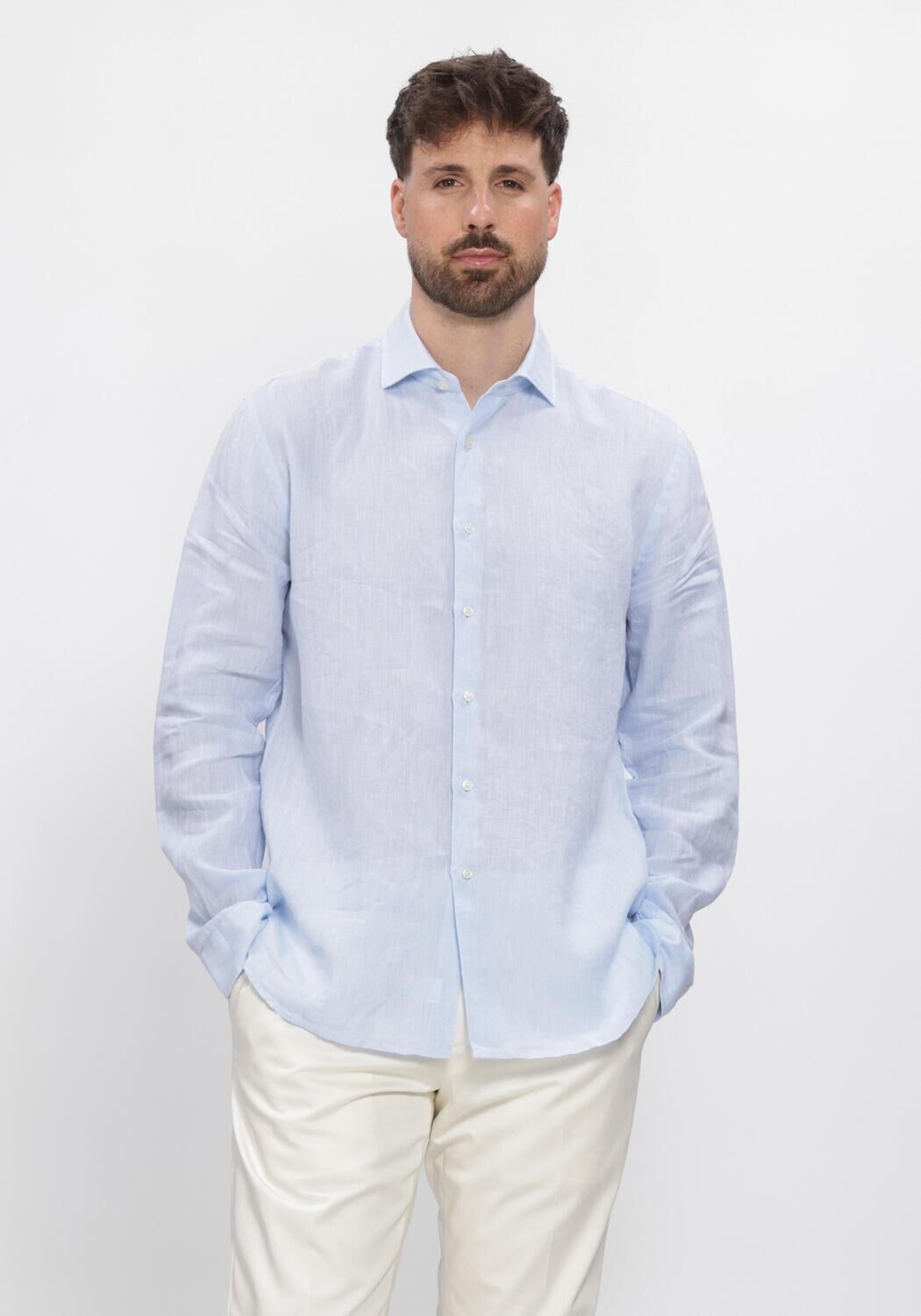 Lichtblauwe XACUS Casual overhemd 11297 422ML - large