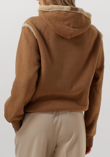Cognac UGG Truien/vesten HOODED SWEATSHIRT WITH FAUX SHEARLING TR - large