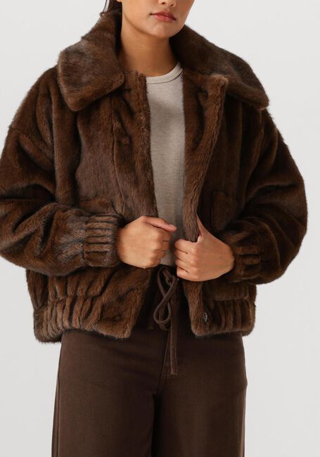 Bruine SUNCOO Faux fur jas EVAN - large