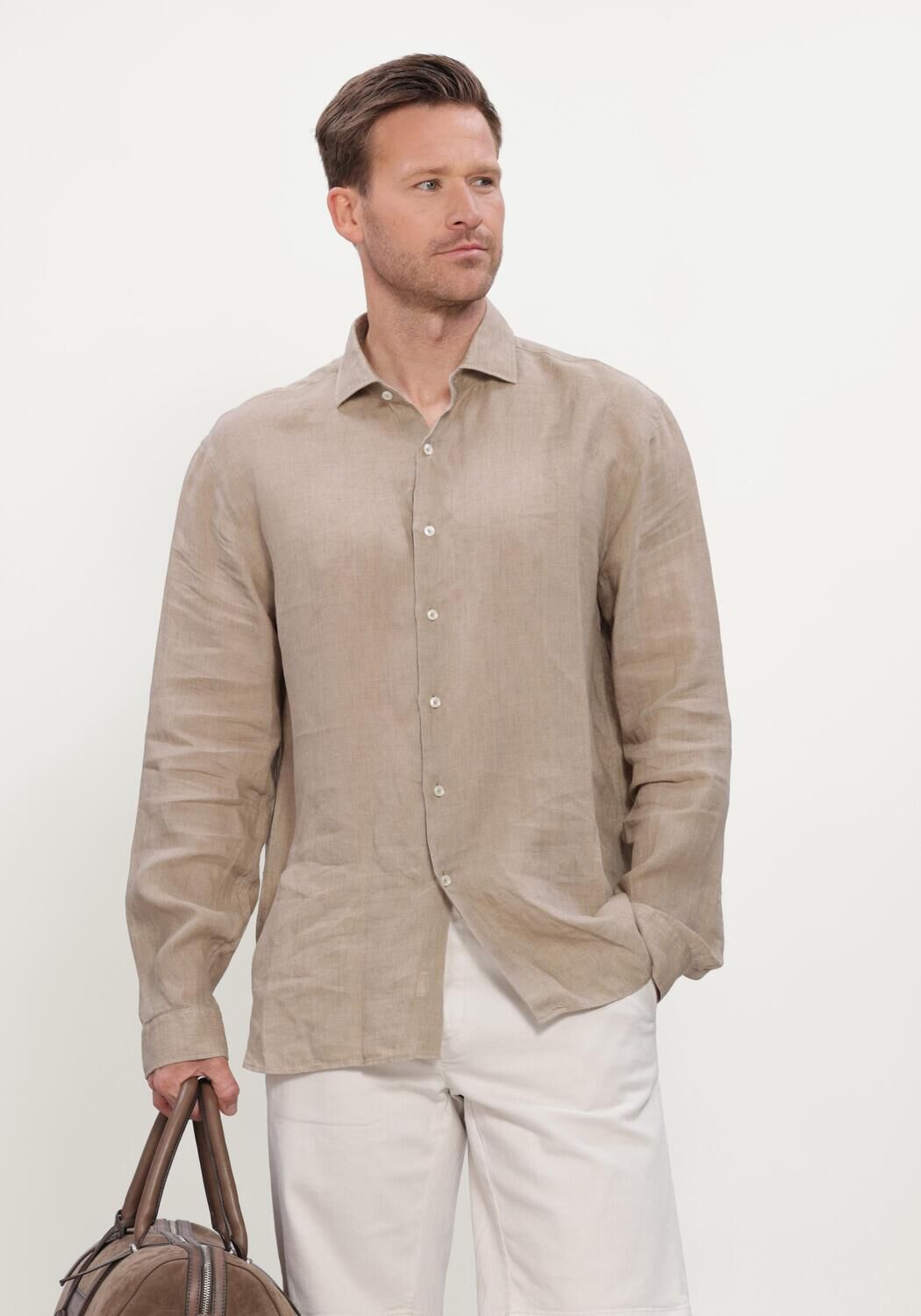 Taupe XACUS Casual overhemd 11297 422ML - large