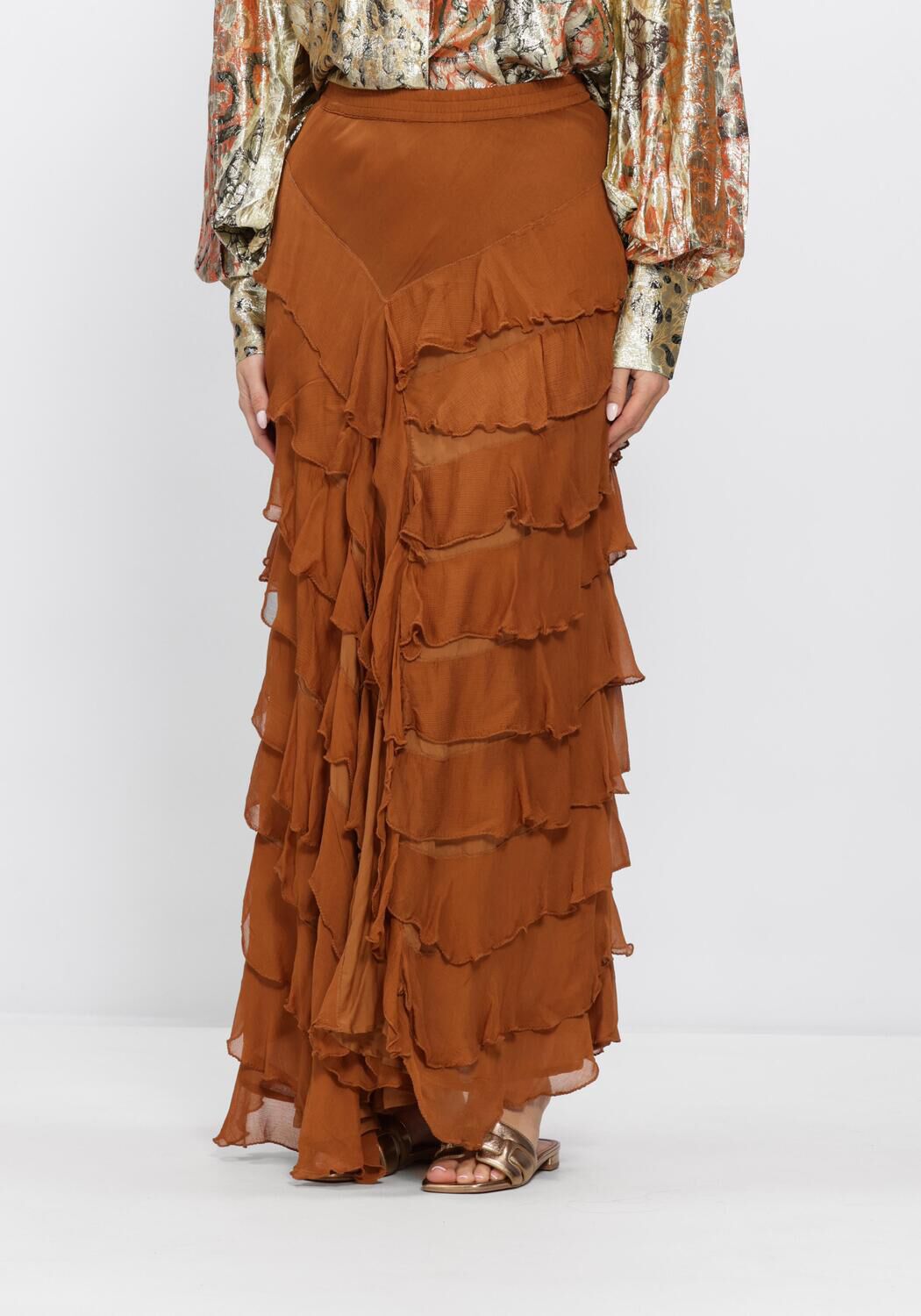 Mes Demoiselles Maxirok Dames Cherry, Maat: 34, Kleur: Bruin afbeelding 1