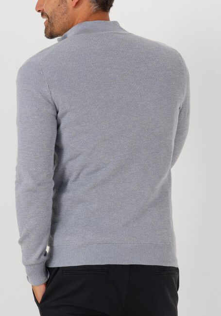 Grijze PROFUOMO Trui PULLOVER HALF ZIP TWINKLE SLUB - large