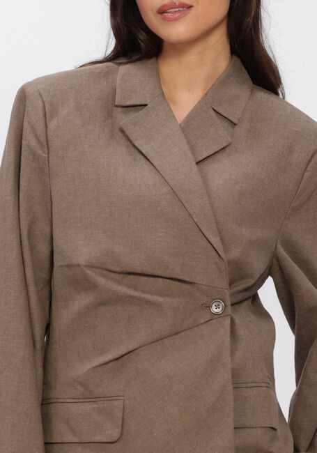 Taupe OLAF HUSSEIN Blazer ASYMETRIC LINEN BLAZER - large