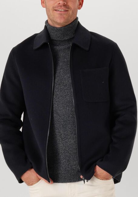 Zwarte PROFUOMO Overshirts OVERSHIRT WOOL ZIPPER - large