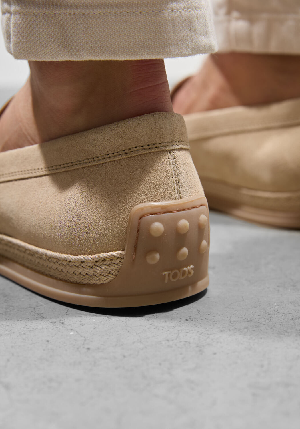 Beige TOD'S Instappers PANTOFOLA GOMMA RAFIA TV - large