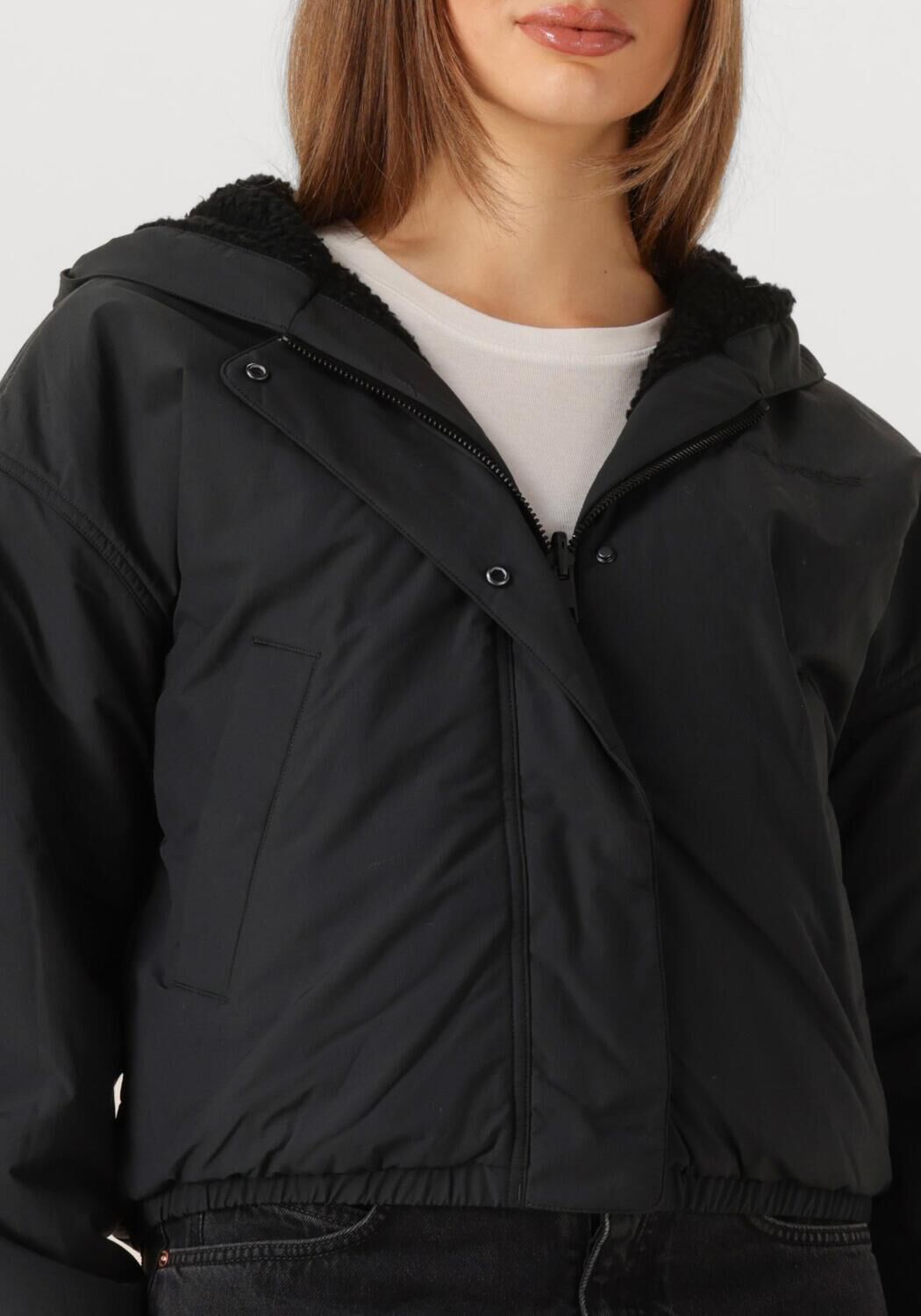 Zwarte CANADA GOOSE Teddy jas ALBERNI REVERSIBLE FLEECE - large