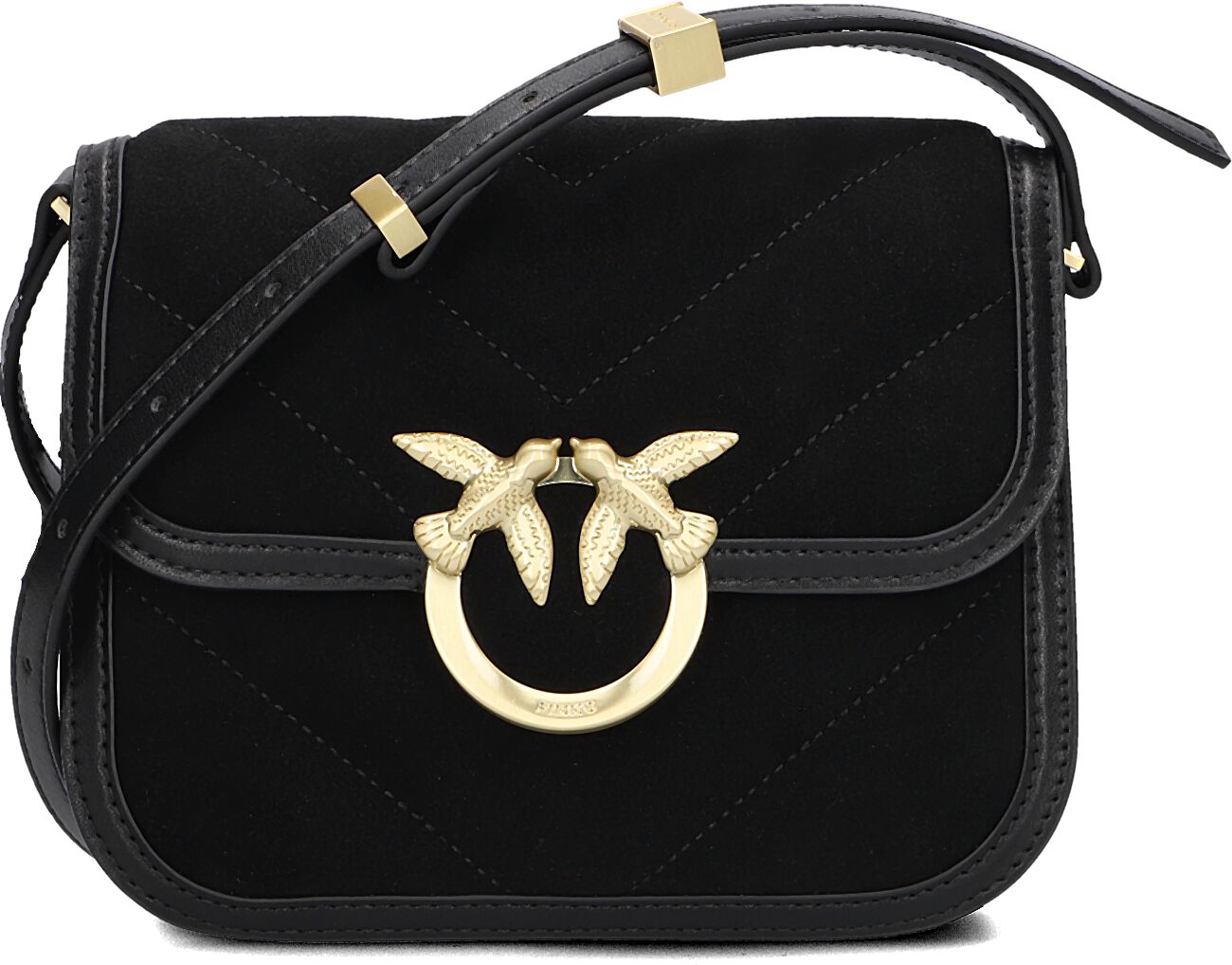 Pinko Schoudertas
Dames Love Box Baf, Materiaal: Suède, Kleur: Zwart afbeelding